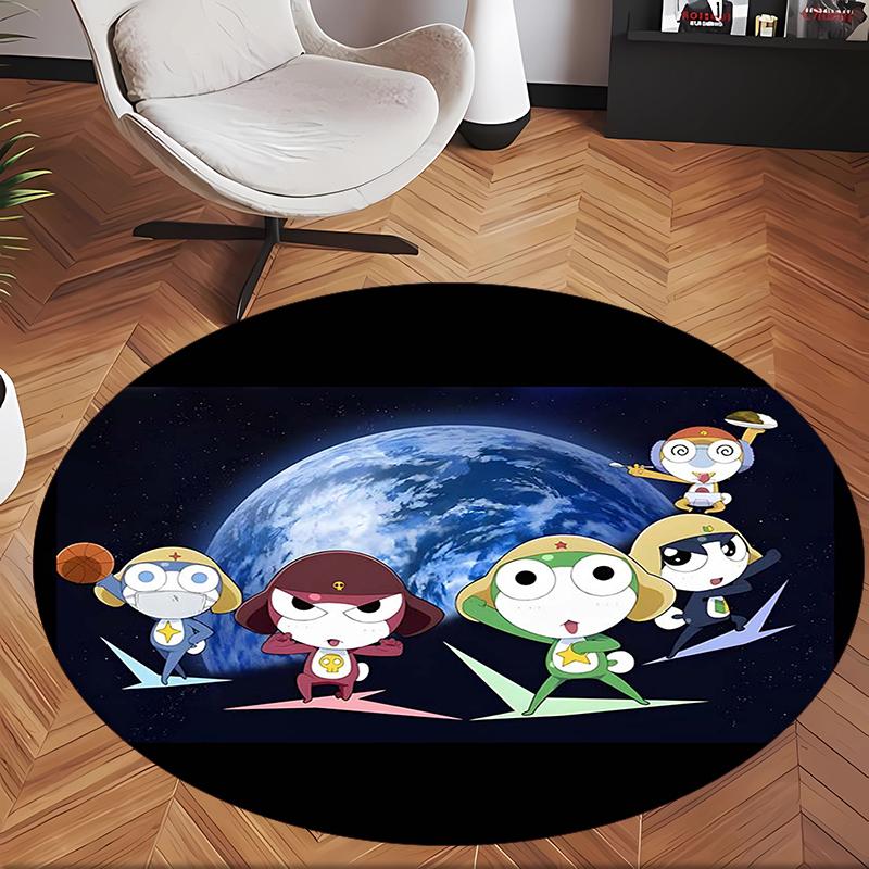 Keroro (5) Round Office Rug Decorative Floor Rug for Office Bedroom Living Room and Home Space