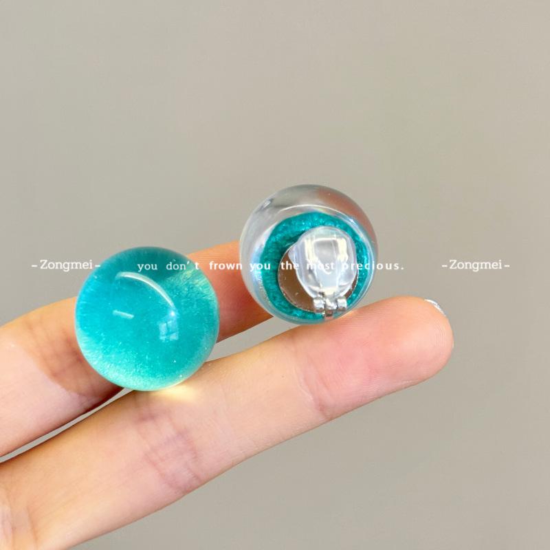 Boucles d'oreilles Clous Perles Rondes Colorées Éclaircissantes Automnales - Design de Niche Élégant 2026