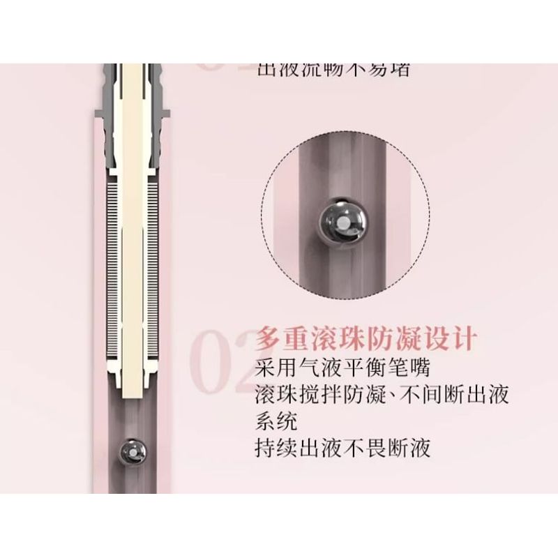 DEZONE - Dual Head Liquid Eyebrow Pen with Brush - 2 Colors