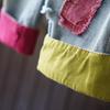 WTEMPO Jeans da donna ricamati a vita elastica con strappi e colore a contrasto, larghi taglie forti, jeans sottili cropped