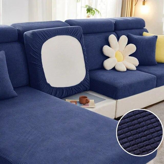 Jacquard Sofa Seat Cover Plain Stretch Couch Cushion Case Folar Fleece Solid Sofa Covers Living Room Sofa Furniture Protector