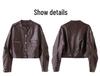 Women's 2025 Sheepskin Leather Jacket: Short, Round Neck, Petite Versatile, Trendy Coat