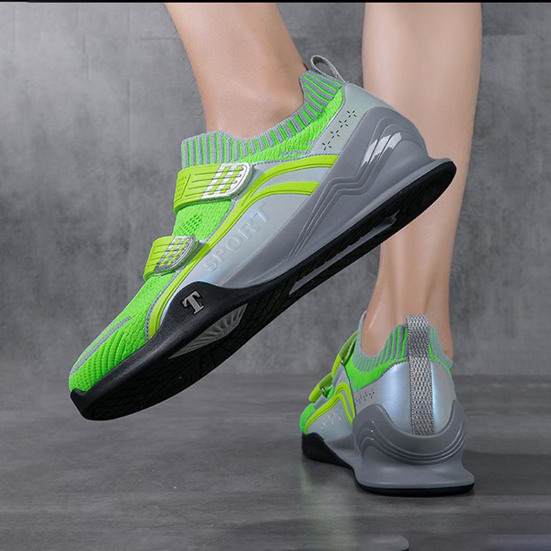 Neue professionelle Unisex Schnürlose Kniebeugen Hard Pull Schuhe Kraftheben Schuhe Fitness Trainingsschuhe Rutschfeste Deep Squat Stiefel