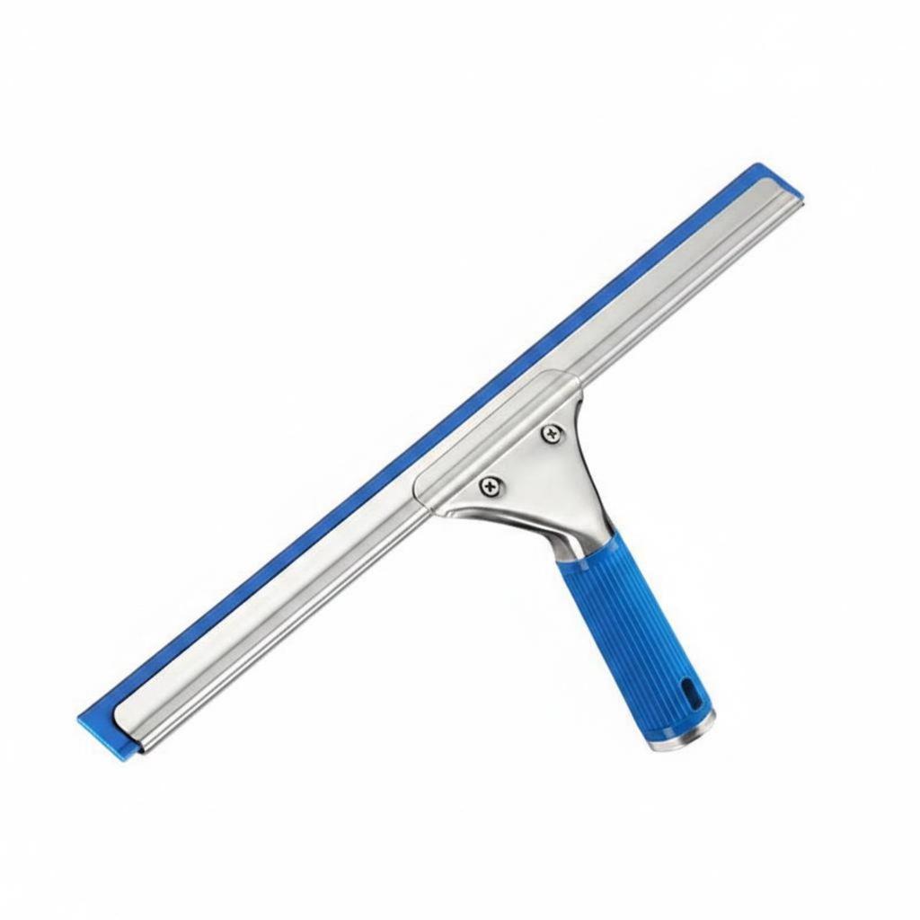 Triangular Head Squeegee ScrewFastened Handle Stainless Steel Ribbed Grip Home Cleaning