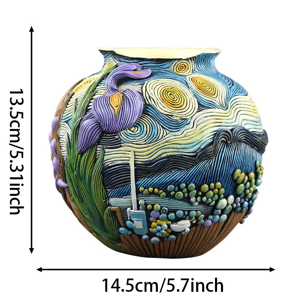 Resin Abstract Art Painted Flower Pot Colorful Figures Facial Sculptures Human Face Flower Pots Maya Statue Home Decoration