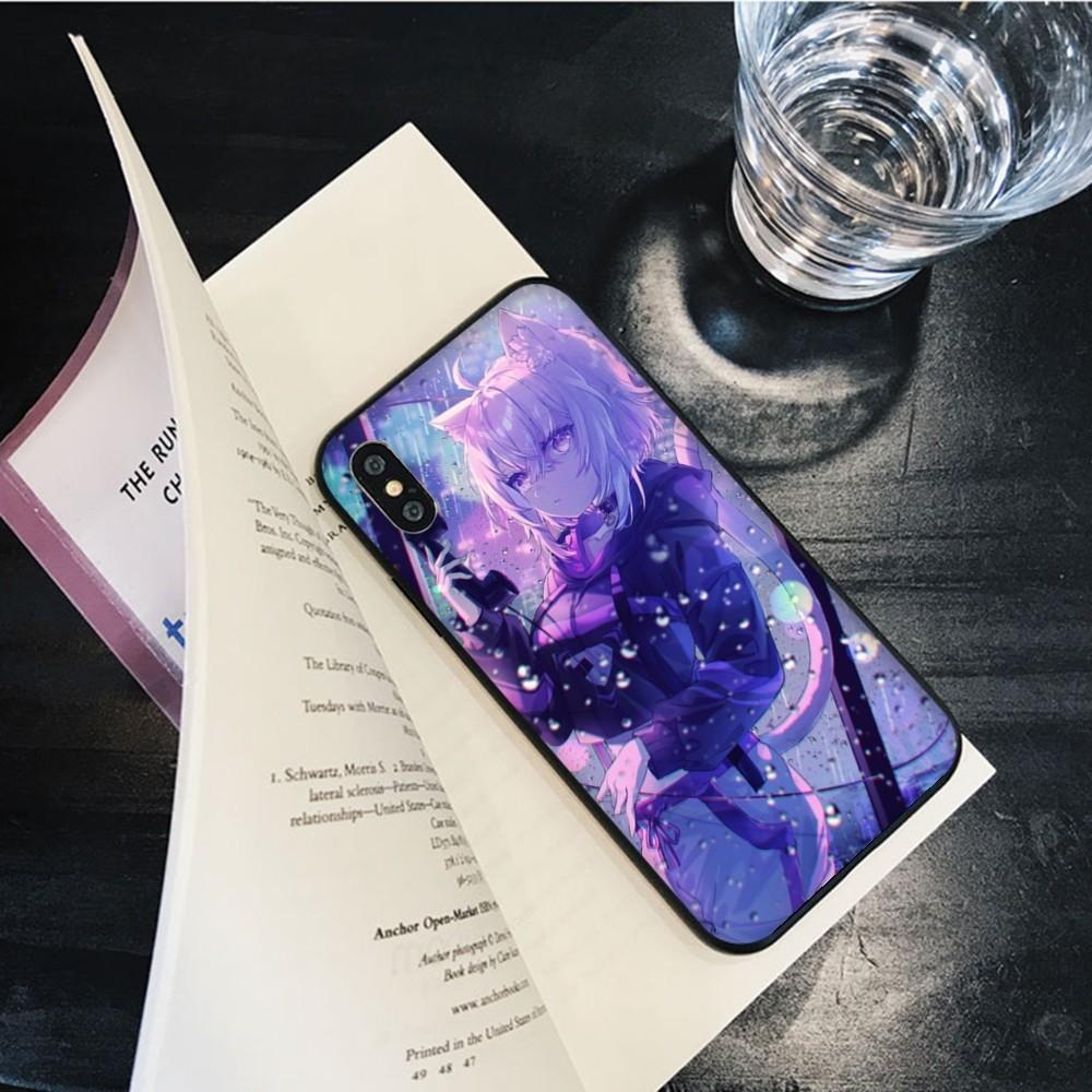 Kawaii Nekomata Okayu Phone Case for iPhone 15 8 7 6 6S Plus X SE 2020 XR XS 14 11 12 13 Mini Pro Max Mobile Case