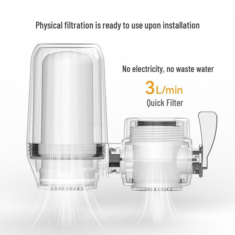Ceramic Activated Carbon Kitchen Faucet Water Purifier with Anti-splash Pre-filter