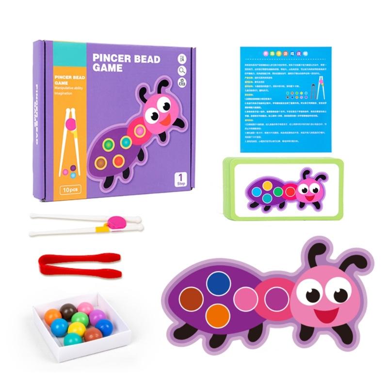 

Practical Cartoon Color Cognition Color Sorting Toy Clip Beads Toy for Kids Educational Toy Children Christmas Present