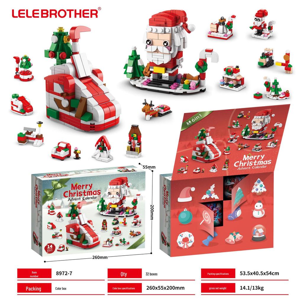 Christmas-Themed Lego-Compatible Building Blocks: Tree, Reindeer & Santa Set