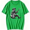 Rock Cat Musician Cat Guitar Design Cat Playing Guitar Tshirt