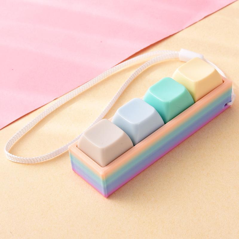 Portable Stress Relief Toy with Button Lanyard Anti-Anxiety Fidget Toy for Adults Kids Office Travel Pressure Alleviation