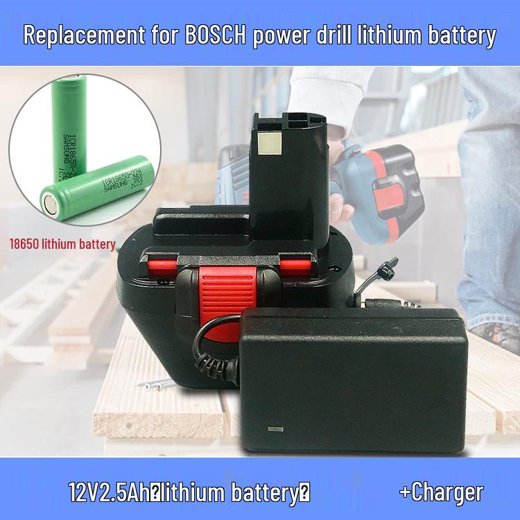 Compatible Lithium Battery 18650 for BOSCH 7.2V-14.4V Cordless and Pistol Drill GSR12-2.