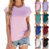 Women's Striped Loose Crew Neck Short Sleeve T-Shirt Top  Spring Summer New Casual Tee For Cross-border Trade