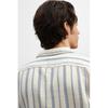 H M Textured caMp sHirt Regular Fit ligHt Blue Striped