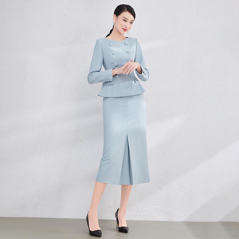 

Женские костюмы и юбки высшего качества: Официальная одежда на весну и осень, униформа для администраторов отелей, профессиональная рабочая одежда для учителей. S