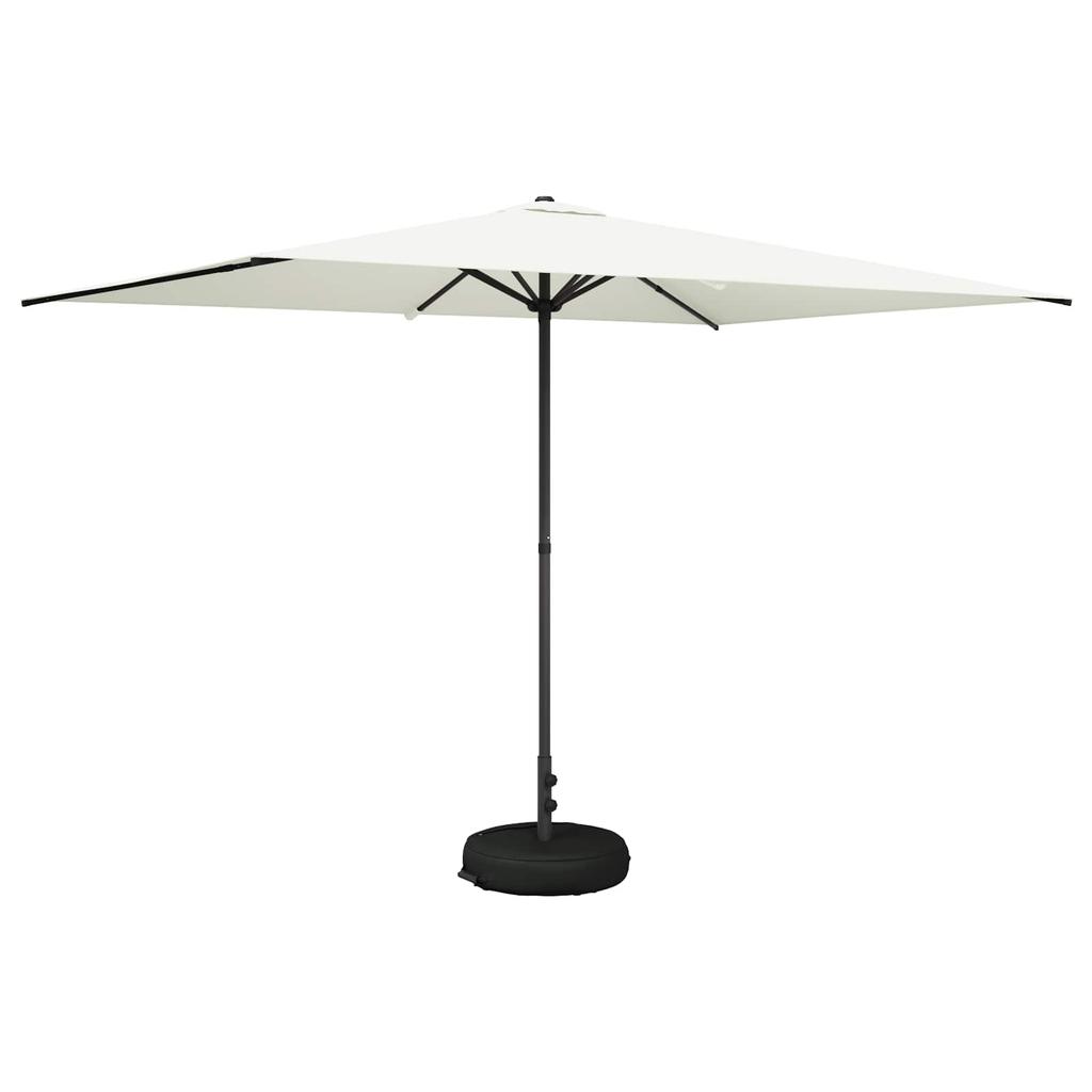 Garden Umbrella with Base 200 X 300 Cm Polyester Rectangular Cream