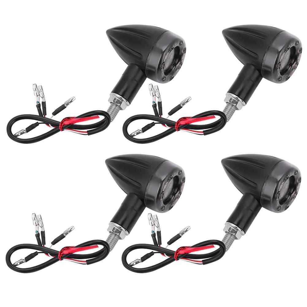 4Pcs Motorcycle Flash Indicator Turn Signal Light Cornering Rr Lamp Brake Lights
