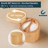 Decorative Wood Spice Keeper Salt Container with Swivel Magnetic Lid, Built-in Spoon Seasoning Lid Condiment Holder Jar, Moisture Proof for