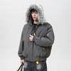 Winter Thickened Warm Couple Puffer Coat Unisex Hooded Parka With Fur Trim