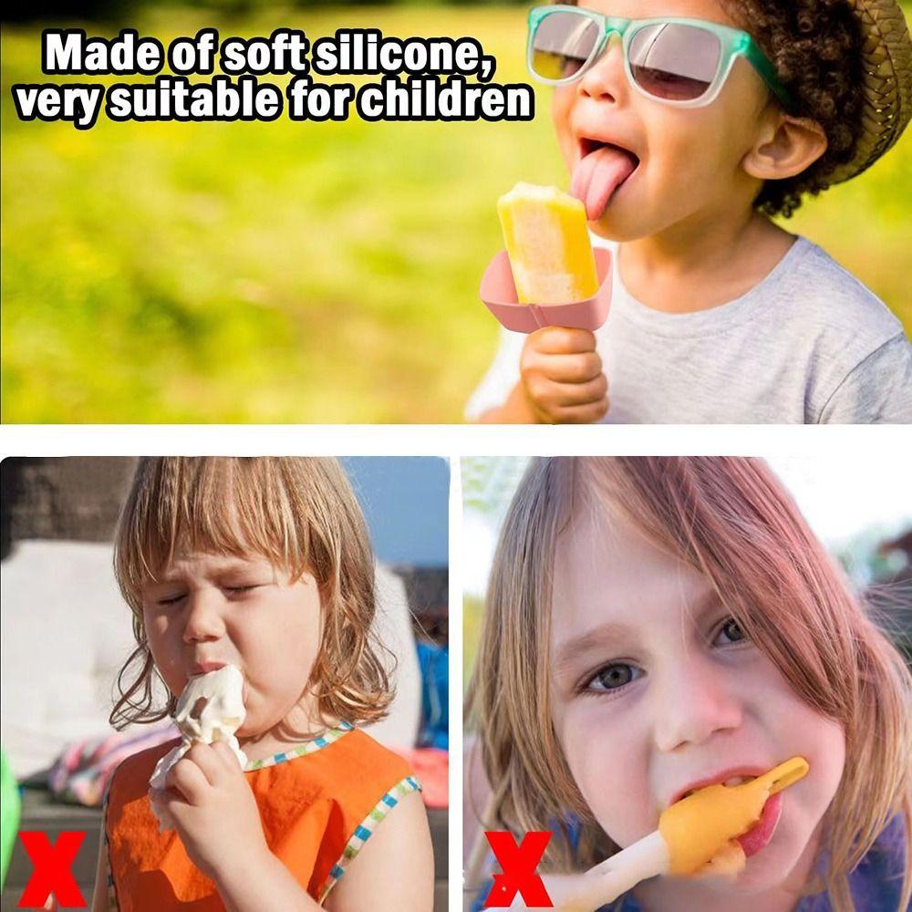 1/2Pcs Anti-flow Drip Proof Popsicle Rack Ice Pop Guard Anti-drip Tray Ice Cream Bracket Dirtiness Free Silicone