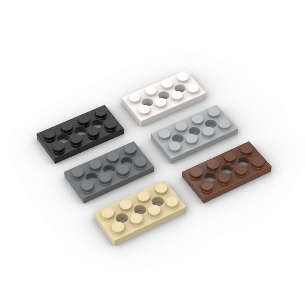 MOC 10PCS 3709 Plate 2x4 With 3 Holes Building Blocks Kit High-Tech Board Bricks Educational Particle Toy Children Birthday Gift