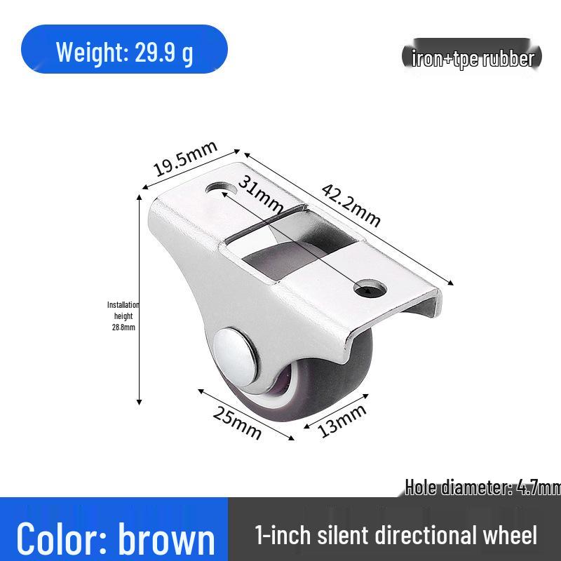 1.5" or 2" Heavy-Duty Silent Swivel Caster with Brake, Snap Ring, and Wear-Resistant Trolley Shelf Roller