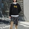 Li-Ning Sports Fashion Series Loose Round Neck Pullover Sweatshirt Unisex Tops Black AWDRH35-3