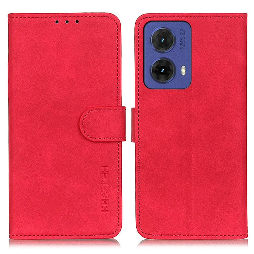 

KHAZNEH Чехол для Motorola Moto G85 5G/S50 Neo 5G из ПУ кожи с ретро текстурой Red