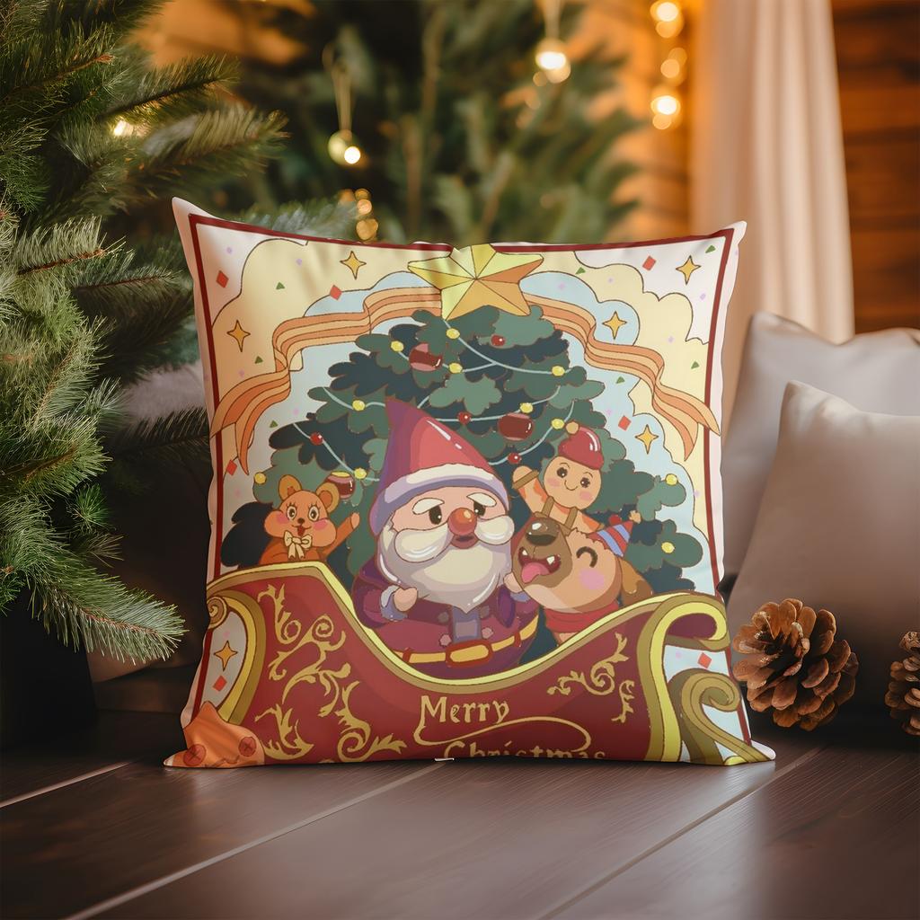 Home Decor Christmas Cheer: Festive Patterned Pillow Cover Pattern Cushion Cover Suitable for Sofa Bedroom Car Pillow Cover