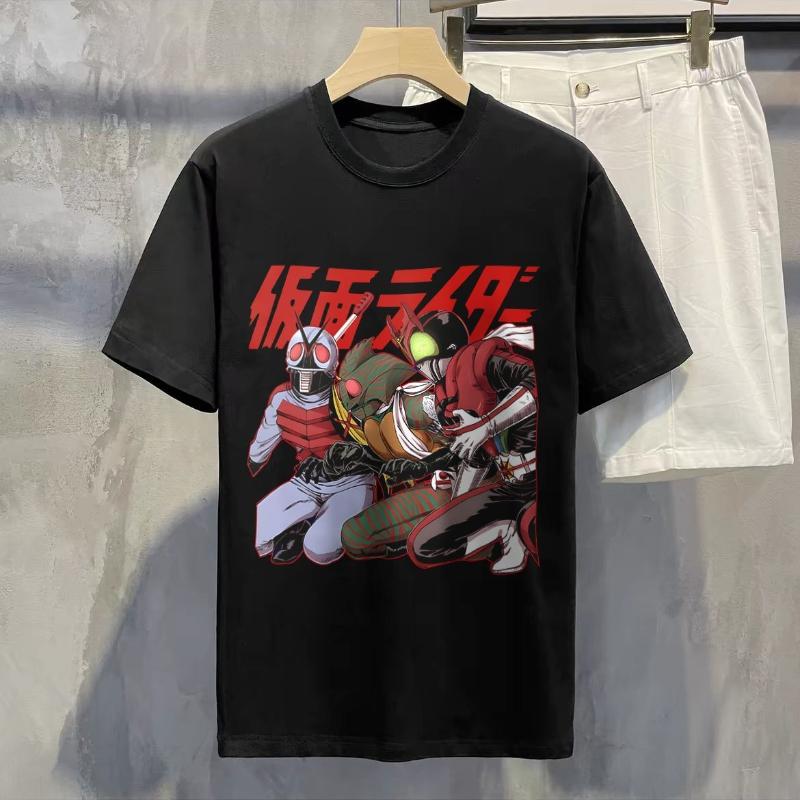 New KaUnisex Rider Film and Television Japanese Animation Peripheral Short Sleeve TShirt Loose Fashion Summer Boys Pure Clothes