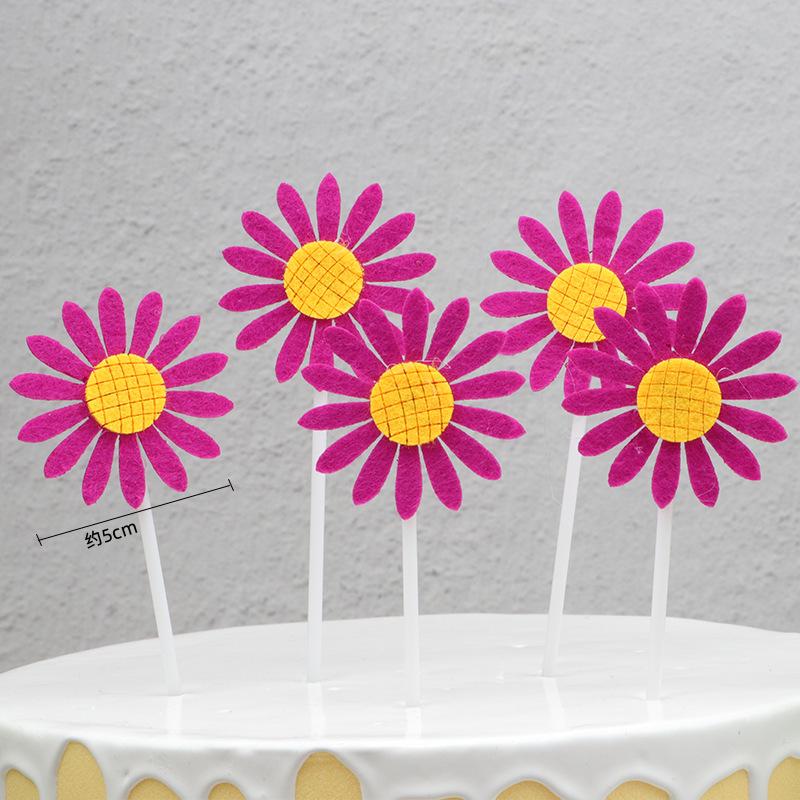 Sunflowers, Cake Baking Decoration Cards, Plugins, Sunflower Flags, Dessert Table Decorations, Card Inserts, Set of 5