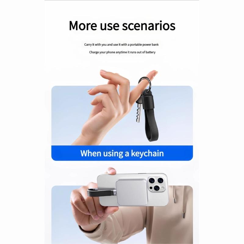 Portable USB C Keychain Charging Cord 10Gbps Data Transfer 8K/4K Display Universal Compatibility for Laptops Phones