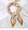 Retro Color Block Crinkled Square Scarf - 70cm Pleated Neckerchief in Imitation Silk for Women