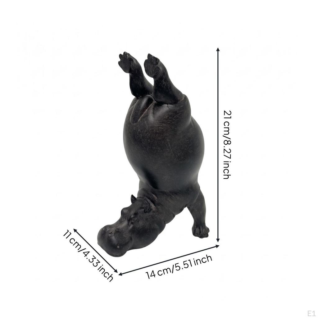 Živicová socha hrocha Hladká figurka hrocha Dekorativní matný ornament do obývacího pokoje, posilovny