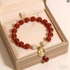 1Pcs Charm Talismans Jewelry Red Natural Jade Beads Bracelet Luxury Gemstone Accessories  Gifts For Women