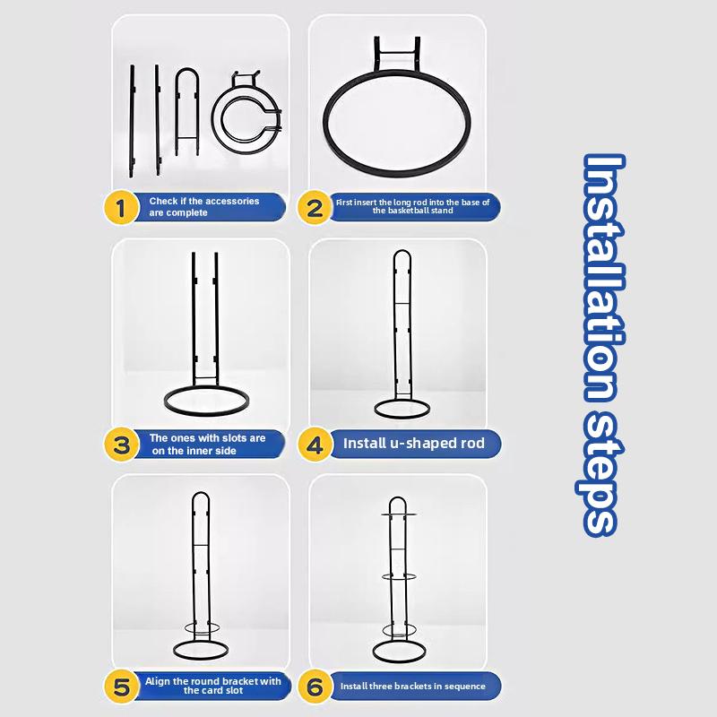 3/4 Layers Space-Saving Compact Design Portable Adjustable Basketball Display Stand Easy Assembly