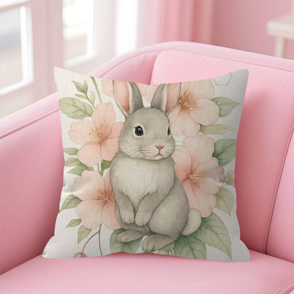 Cushion Cover Pillowcase Upholstery Sofa Throw Pillow Home Decor Pillowcas Easter Bunny Classic