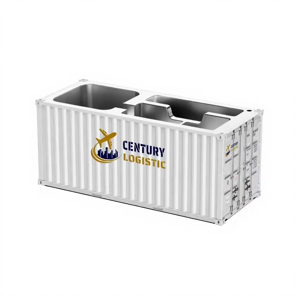 2026 ABS Plastic Shipping Container Model Custom Logo Luxury Business Gifts Exhibition Handing Pen Holders 1:30 Scale