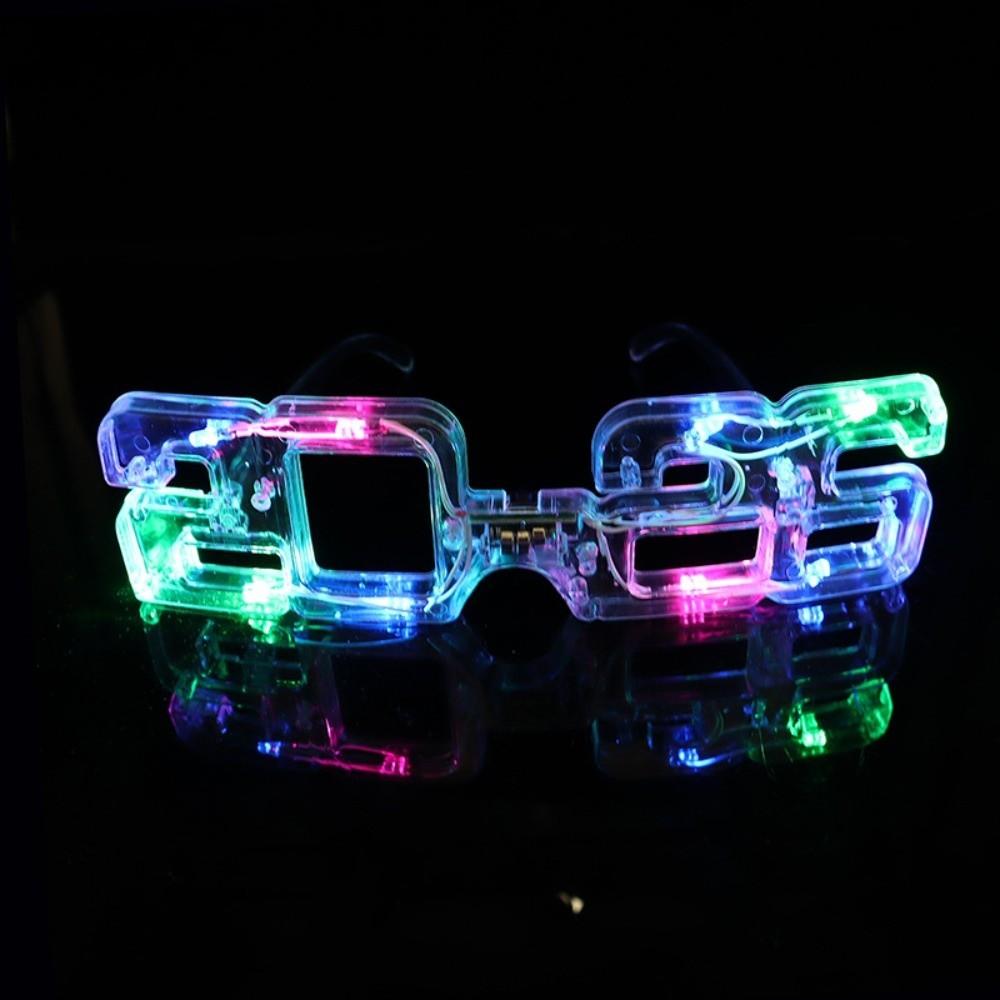 Number 2026 LED Glow Glasses Square Shape New Year Party Glasses New Year Gift