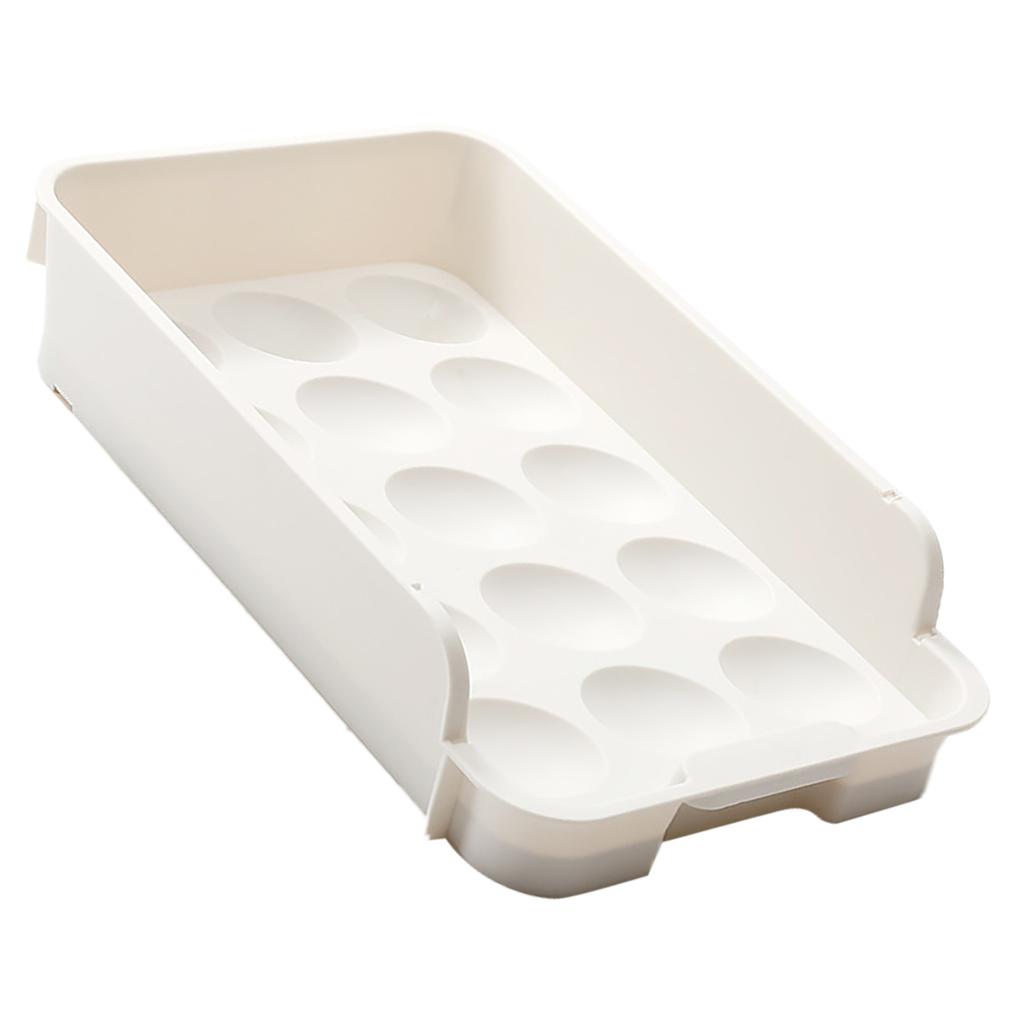 Egg Storage Container Multipurpose 15 Grid Drawer Type Stackable Large Capacity Egg Organiser for Fridge