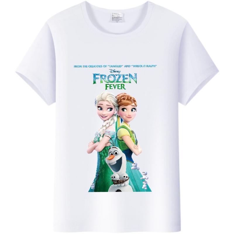 Vintage Disney Cartoon Woman Summer Tees Frozen Elsa Anna Princess Top White Ladies T-Shirts 90S Clothes Plus Size Gothic Blouse