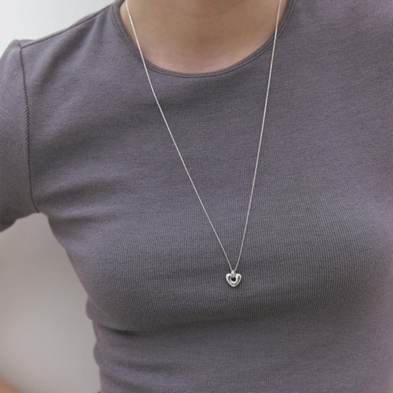 

mimesi Open Heart Long Necklace Silver