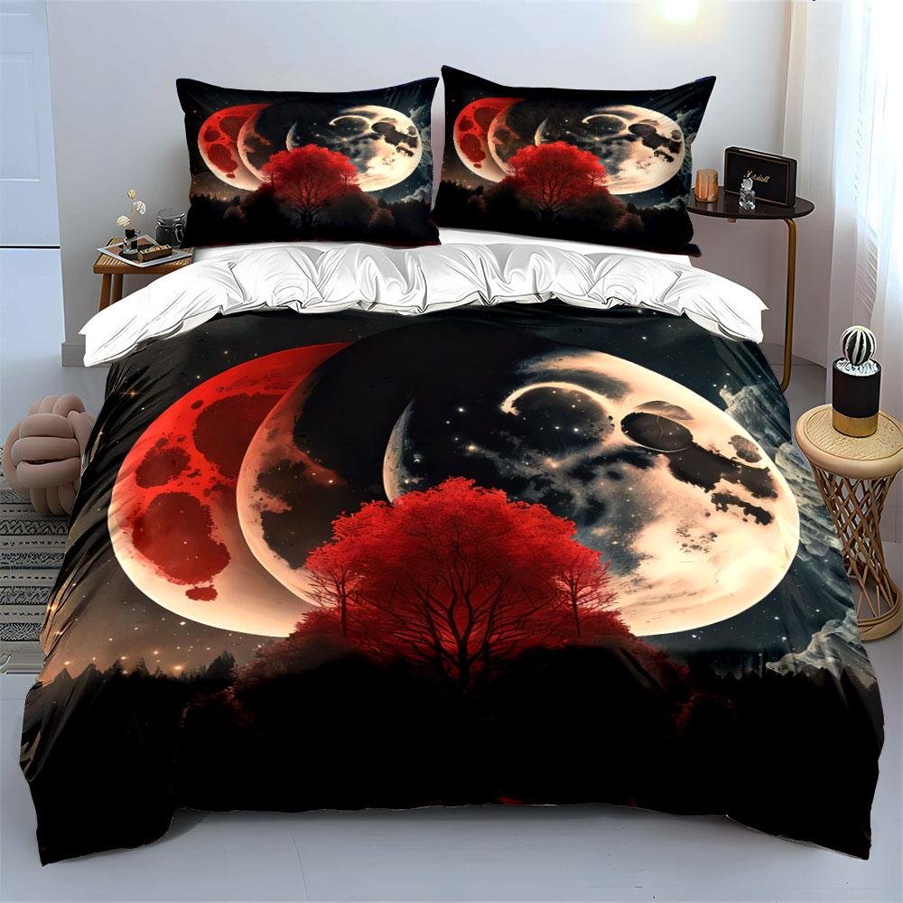Moon Phases Art Print Set Soft Comfortable Duvet Cover Bedding Set Included 1*Duvet Cover & 2*Pillowcases, Gift