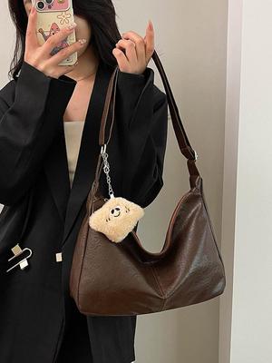 2025 Women's Retro High-End Crossbody Tote: Large-Capacity Fashion Underarm Bag for Commute