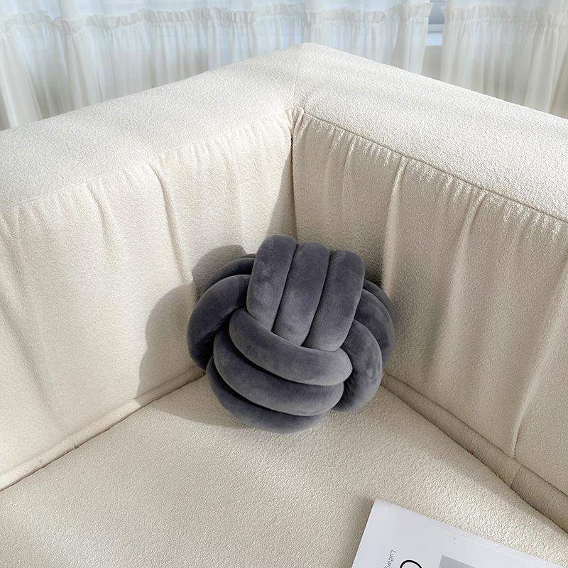 Soft Throw Pillow Hand Knot Cushion Sofa Round Handmade Knotted Ball Car Bedding Stuffed Pillow Bed Living Room Chair Home