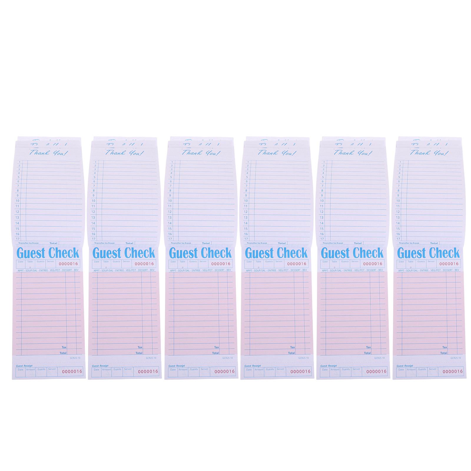 

6 Pcs Restaurant Ledger Food Order Ticket Book Notepad Guest Check Pads Commercial Checks Tickets Books for Servers 17X8.8X0.5cm червоний