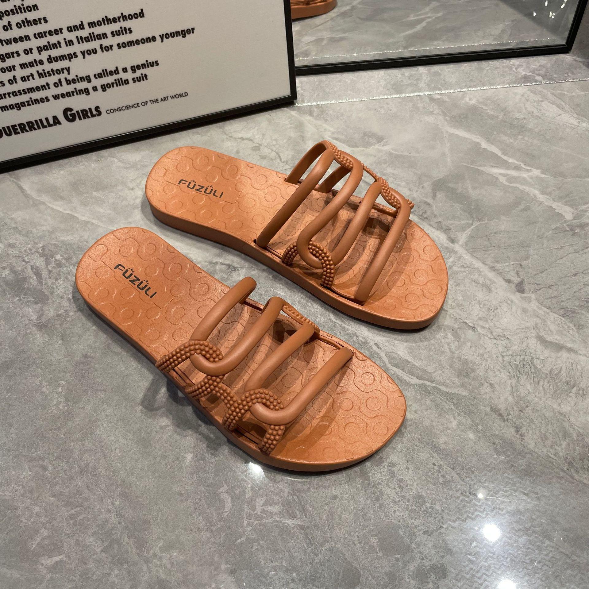 

Летние тапочки женские модные тапочки на плоской подошве для дома и отдыха ленивые педали интернет знаменитости пляжные тапочки 40