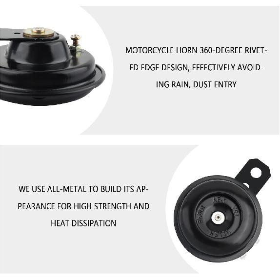 Motorcycle Horn Speaker,12V 105db Super Loud Car Mini Air Horn for Warning Attention,Essential Waterproof Electric Horn Motorcycle Accessories for