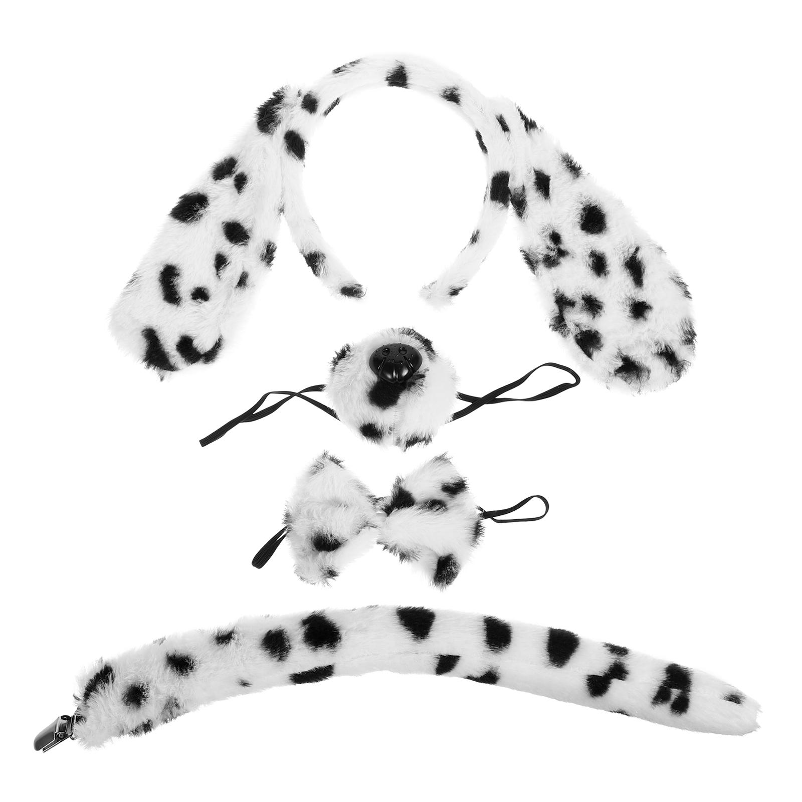 

1 Set Pet Dog Costume Kit Party Hairband Bowtie Fake Nose Tail Prop Costume Props Animal headdress puppy clothing accessories