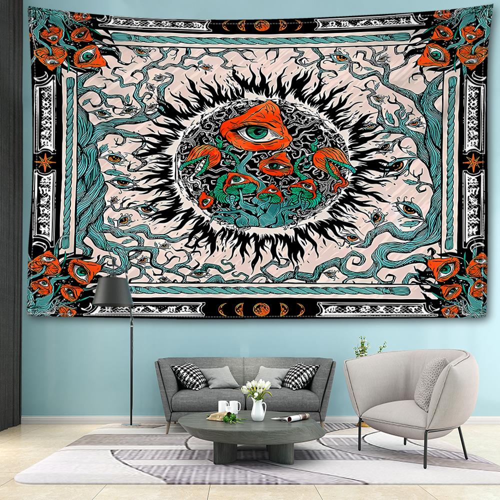 Фэнтези Мандала Гобелен Настенные Цветы и Растения Таинственные Глаза Богемное Колдовство — фото 4
